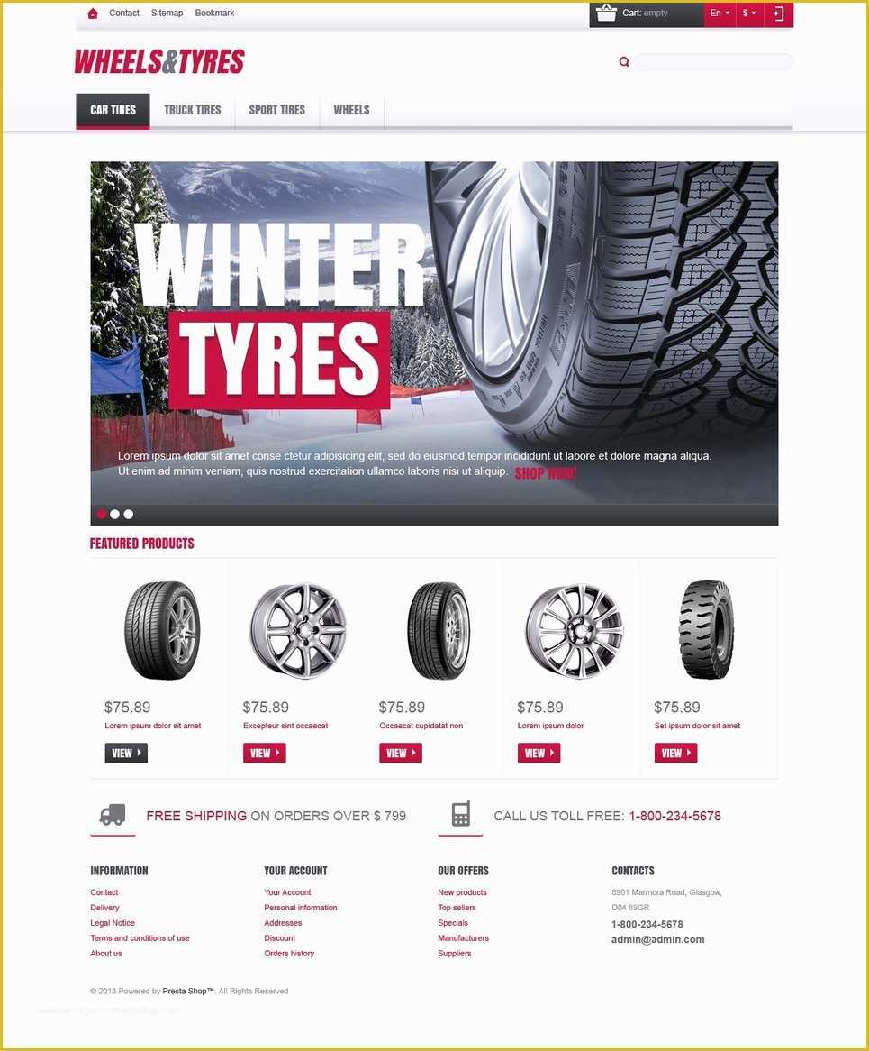Tyre Website Template Free Download Of Wheels & Tyres Store Prestashop theme