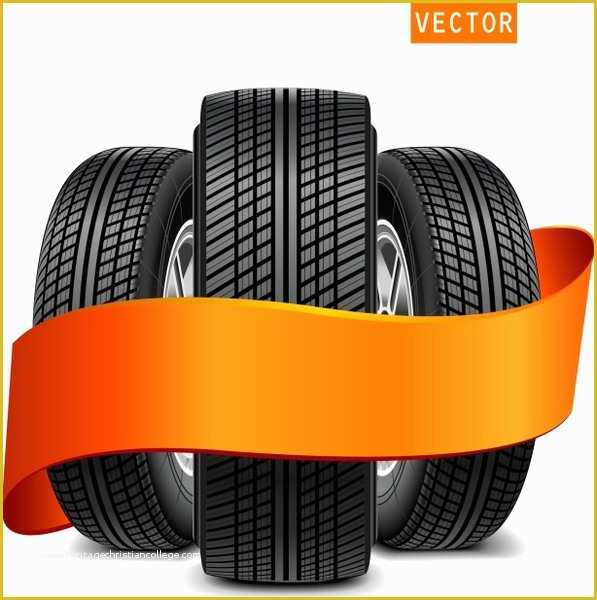 Tyre Website Template Free Download Of Wheels and Tire with Ribbon Free Vector In Adobe