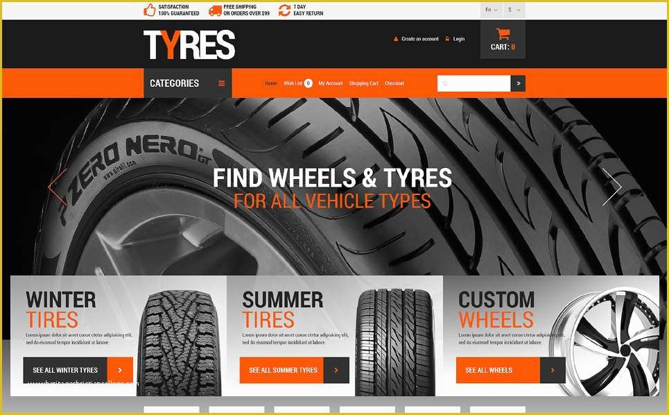 Tyre Website Template Free Download Of Wheels and Tyres Opencart Template