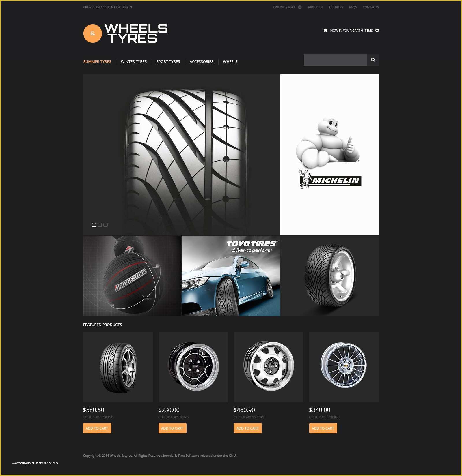 Tyre Website Template Free Download Of Wheels and Tyres Virtuemart Template