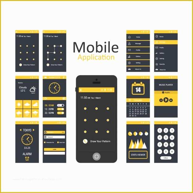 Ui Design Templates Free Of Mobile Applications Templates Vector
