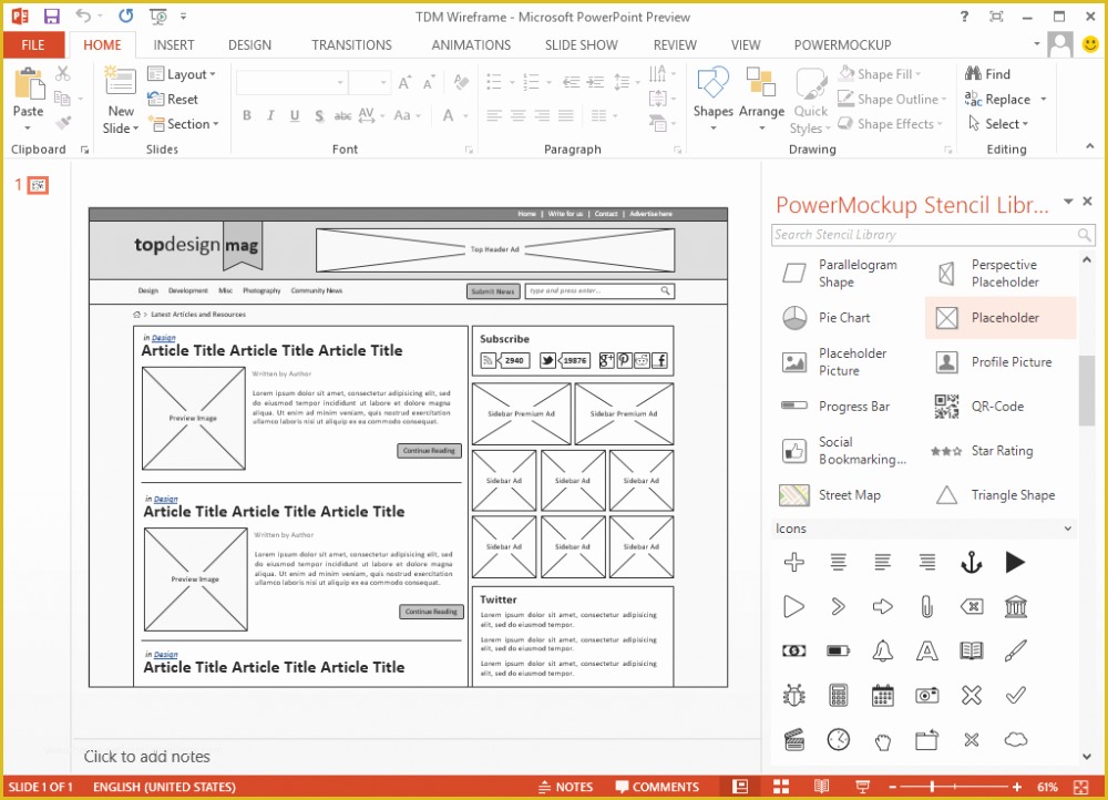 Ui Design Templates Free Of Powerpoint Wireframe Template for Ui Design