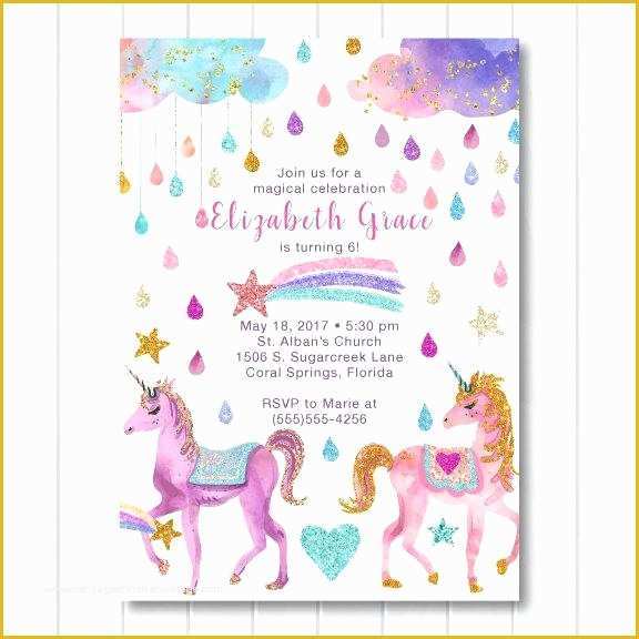 Unicorn Party Invitations Free Template Of 94 Unicorn Birthday Invites Free Free Printable Unicorn