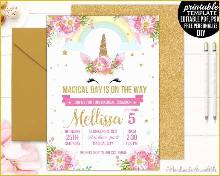 Unicorn Party Invitations Free Template Of Best 25 Invitation Templates Ideas On Pinterest