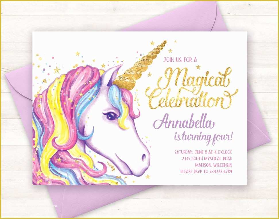 Unicorn Party Invitations Free Template Of Birthday Invitation Templates Unicorn Birthday Invitations