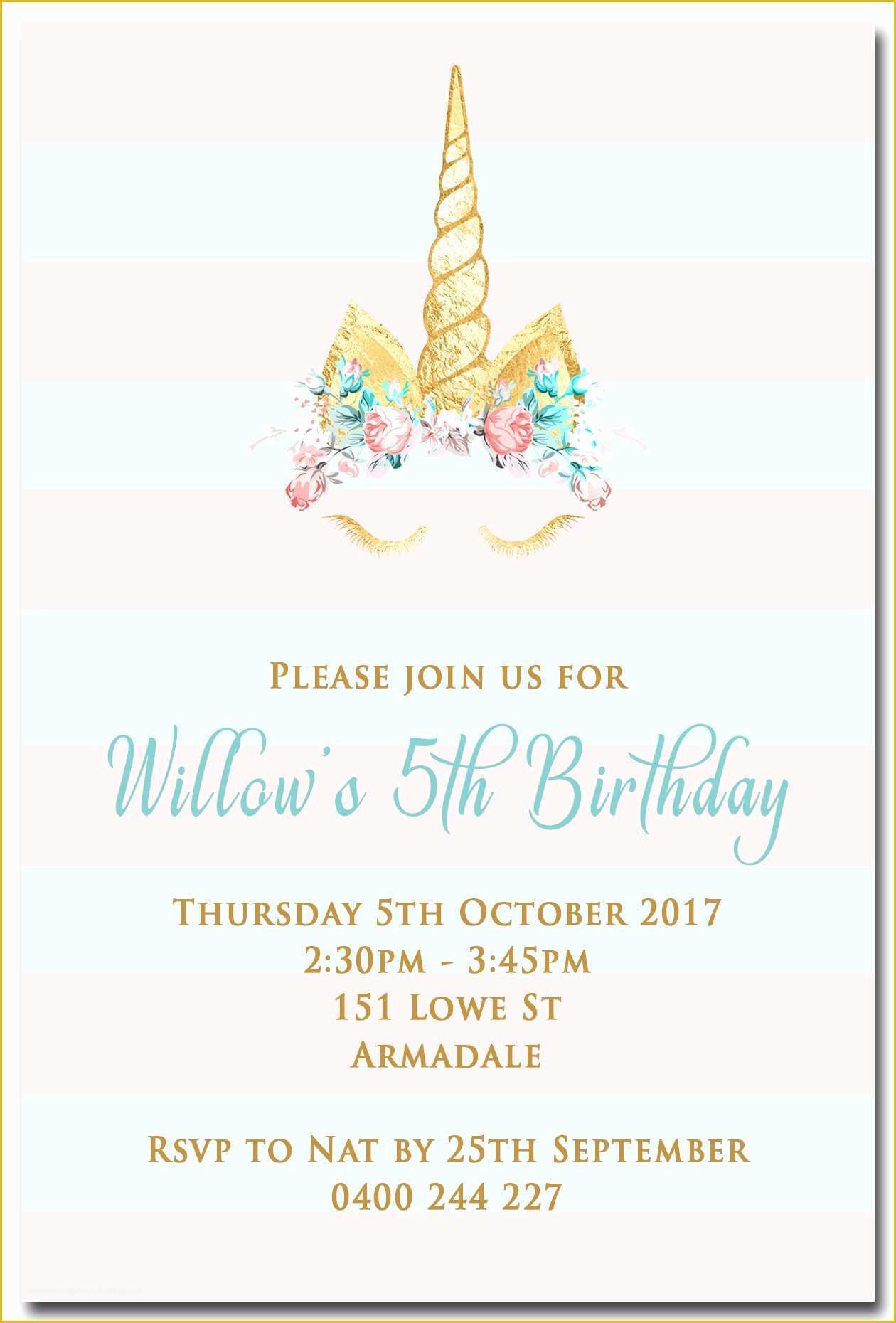 Unicorn Party Invitations Free Template Of Free Printable Birthday Invitation Templates Party
