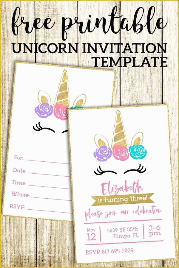 Unicorn Party Invitations Free Template Of Free Printable Unicorn Invitations Template