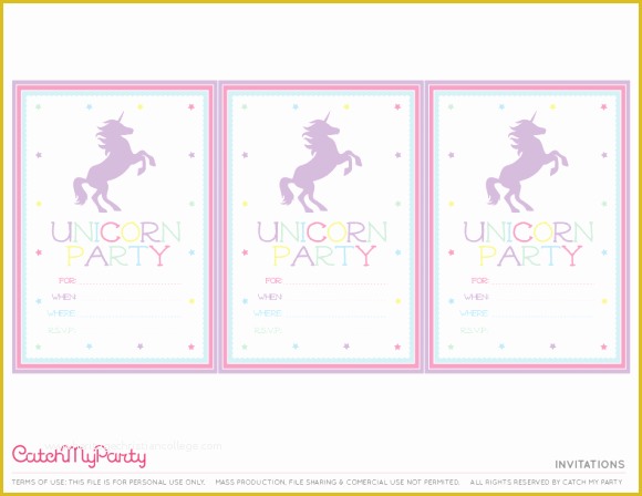 Unicorn Party Invitations Free Template Of Free Unicorn Birthday Party Printables