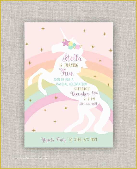 Unicorn Party Invitations Free Template Of Magical Unicorn Birthday Invitation by Announcingyou On