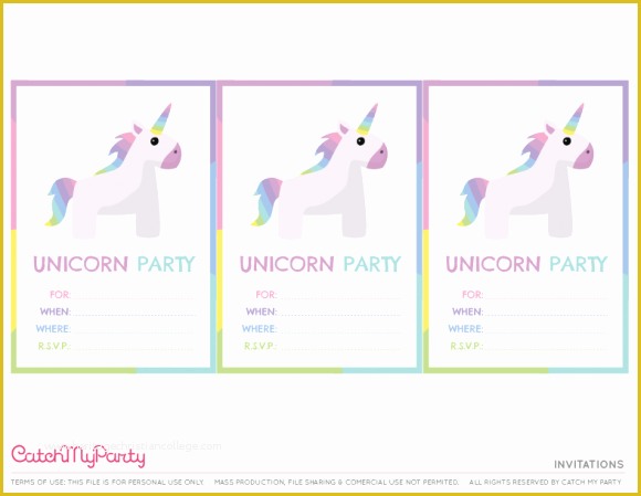 Unicorn Party Invitations Free Template Of the Most Beautiful Free Unicorn Birthday Party Printables