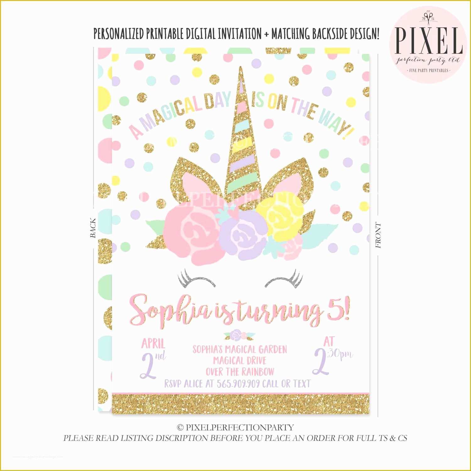 Unicorn Party Invitations Free Template Of Unicorn Birthday Invitation Magical Unicorn Birthday