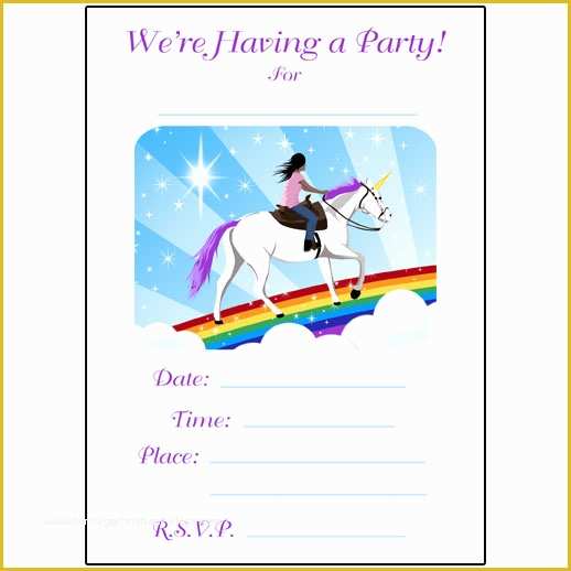 Unicorn Party Invitations Free Template Of Unicorn Birthday Invitations Ideas – Bagvania Free