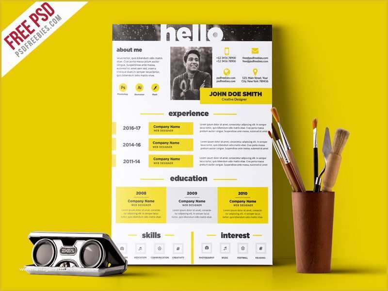 Unique Resume Templates Free Of Creative and Elegant Resume Template Free Psd