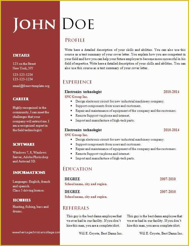 Unique Resume Templates Free Of Free Creative Resume Cv Template 547 to 553 – Free Cv