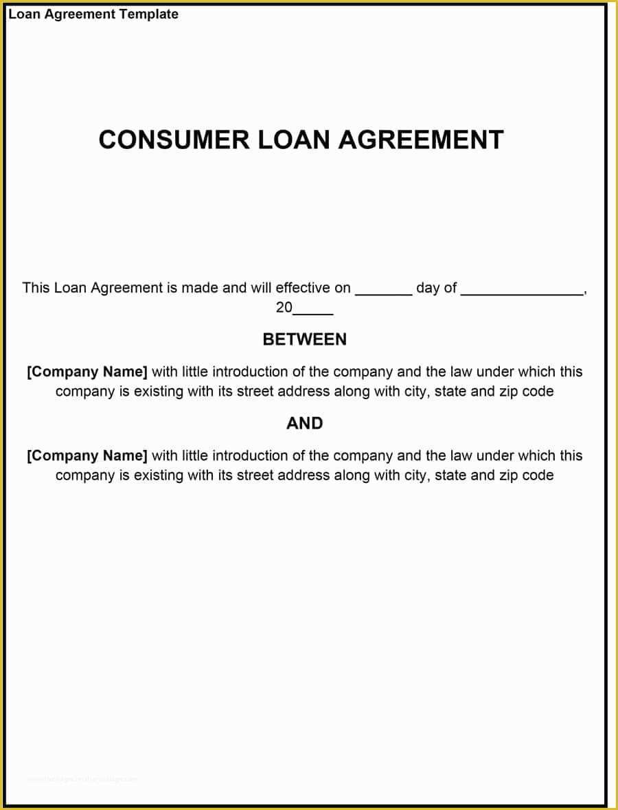 Unsecured Loan Agreement Template Free Of 40 Free Loan Agreement Templates [word & Pdf] Template Lab