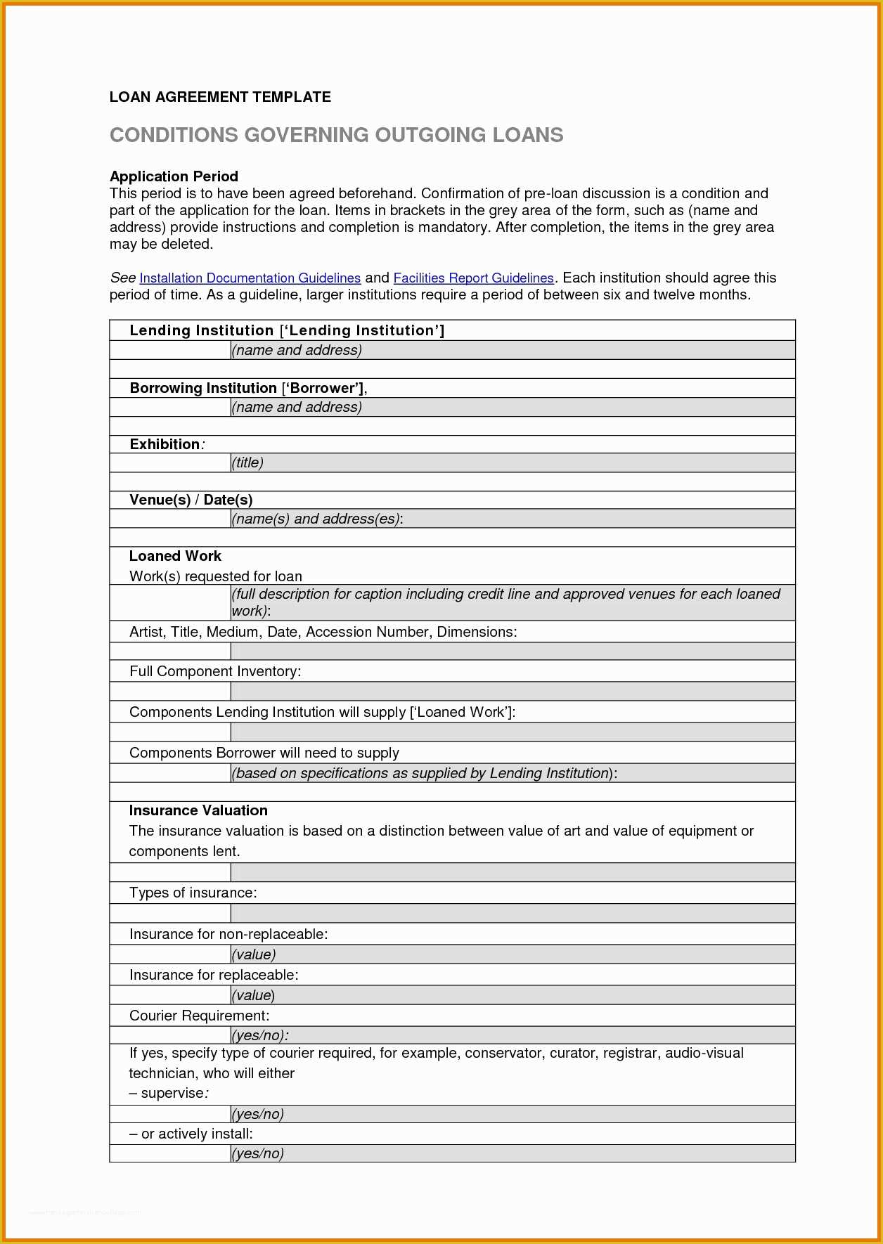 Unsecured Loan Agreement Template Free Of Free Printable Personal Loan Agreement form Exclusive