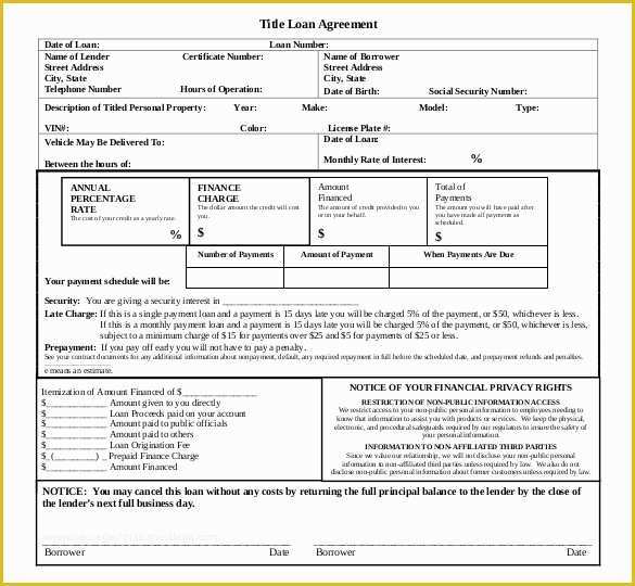 Unsecured Loan Agreement Template Free Of Loan Contract Template – 20 Examples In Word Pdf