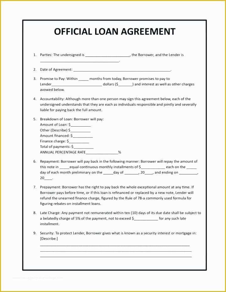 Unsecured Loan Agreement Template Free Of Personal Loan Agreements Sample Agreement Template Free