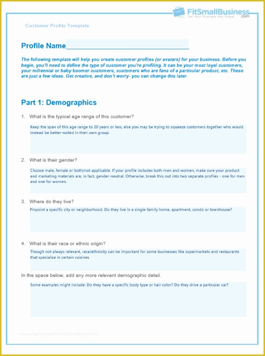 User Profile Website Template Free Of How to Create A Customer Profile In 2019 [ Template]