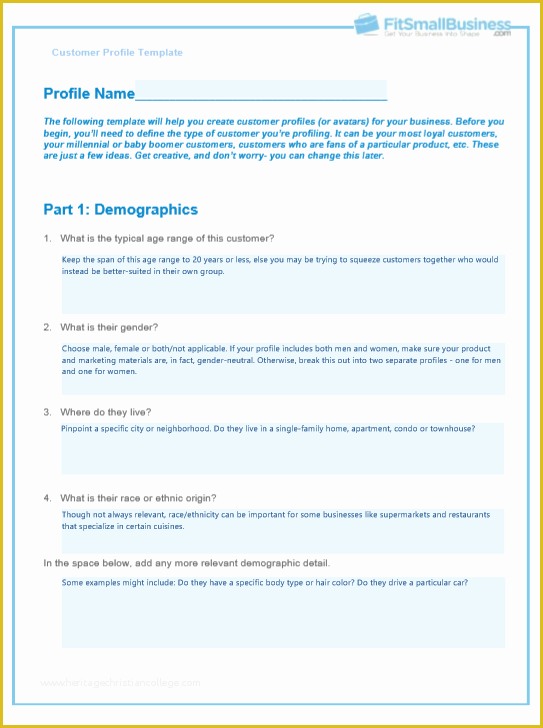 User Profile Website Template Free Of How to Create A Customer Profile In 2019 [ Template]