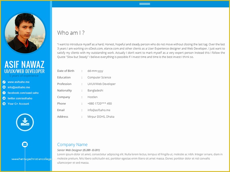User Profile Website Template Free Of Profile Page by asif Nawaz Dribbble