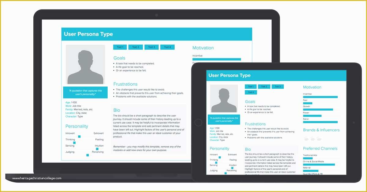 User Profile Website Template Free Of User Persona Template and Examples