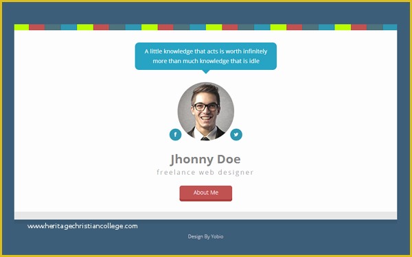 User Profile Website Template Free Of Yobio