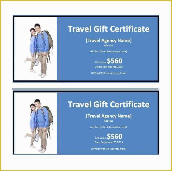 Vacation Gift Certificate Template Free Of 9 Travel Gift Certificate Templates Doc Pdf Psd
