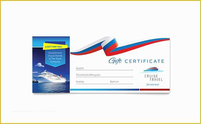 Vacation Gift Certificate Template Free Of Cruise Travel Gift Certificate Template Design