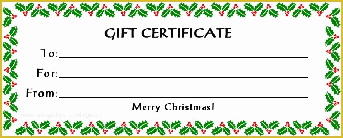 Vacation Gift Certificate Template Free Of Free Gift Certificate Holiday with 30 Kb Gif Free