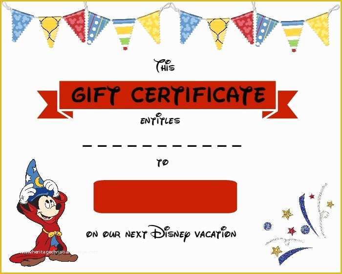 Vacation Gift Certificate Template Free Of Gifts for the Disney Lover the Mom Maven