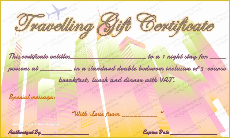 Vacation Gift Certificate Template Free Of tour Experience Gift Certificate Template