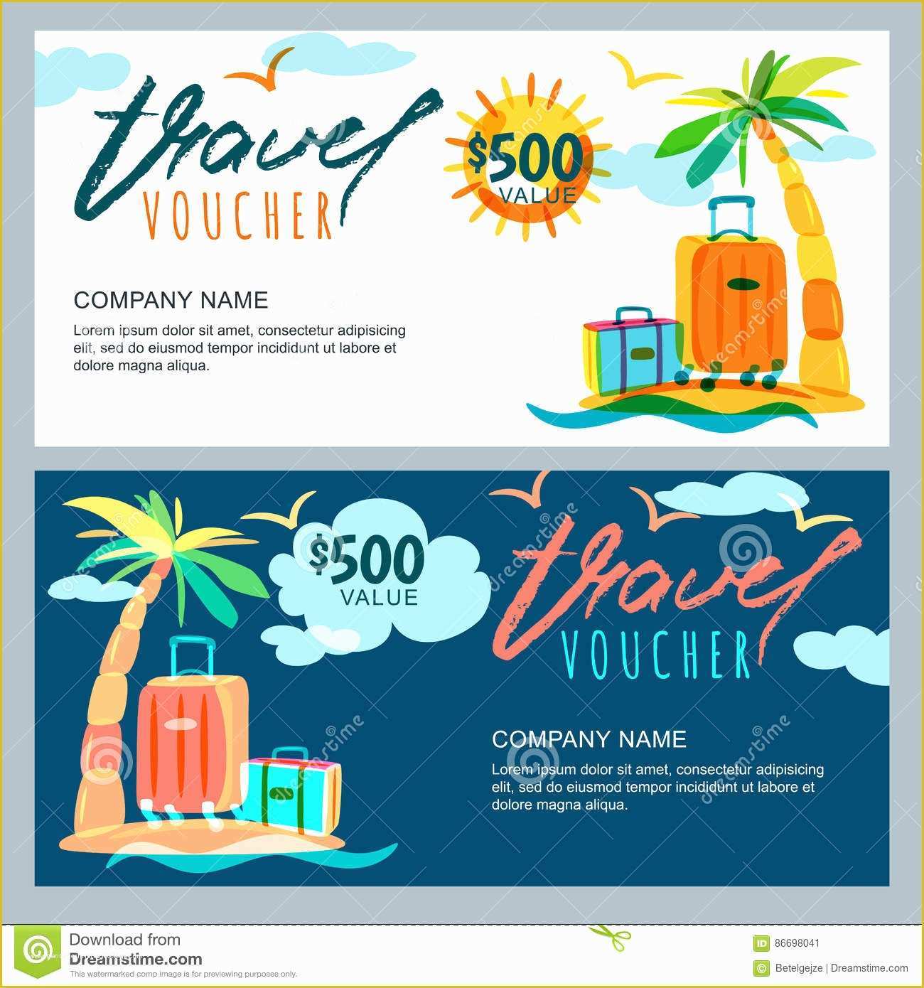 Vacation Gift Certificate Template Free Of Vector Gift Travel Voucher Template Tropical island