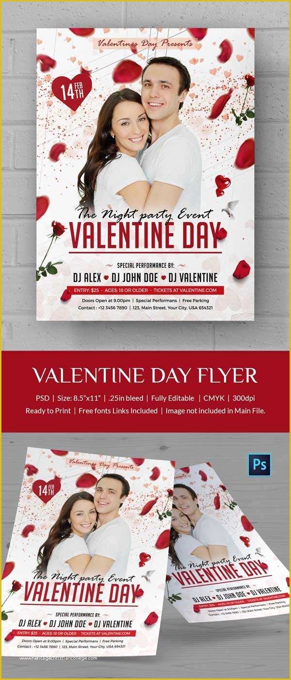 Valentine Flyer Template Free Of 25 Free Valentine S Day Templates Flyer Invitations