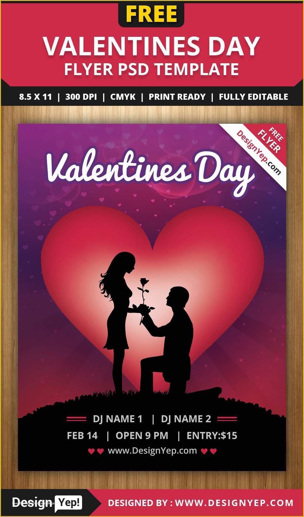 Valentine Flyer Template Free Of Free Valentines Day Flyer Psd Template Designyep