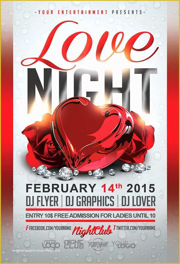 Valentine Flyer Template Free Of Love Night Valentine S Day Free Flyer Template On Behance