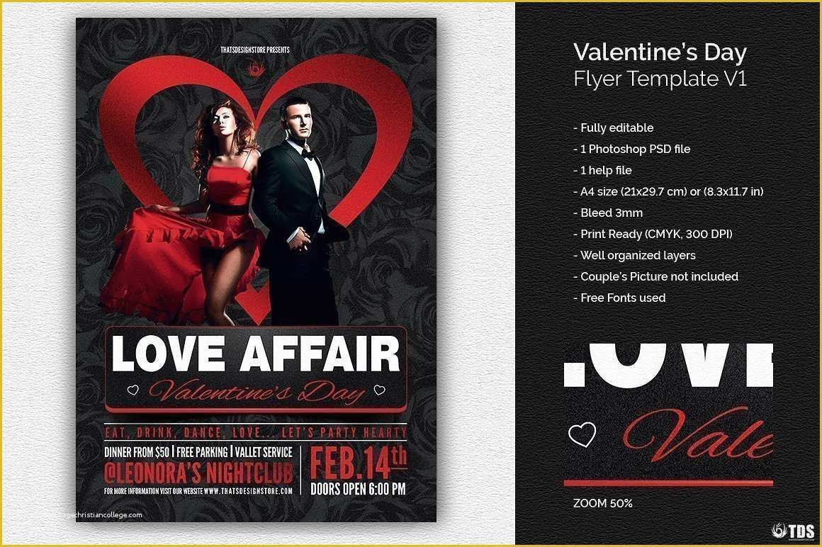 Valentine Flyer Template Free Of Valentine S Day Flyer Template V1