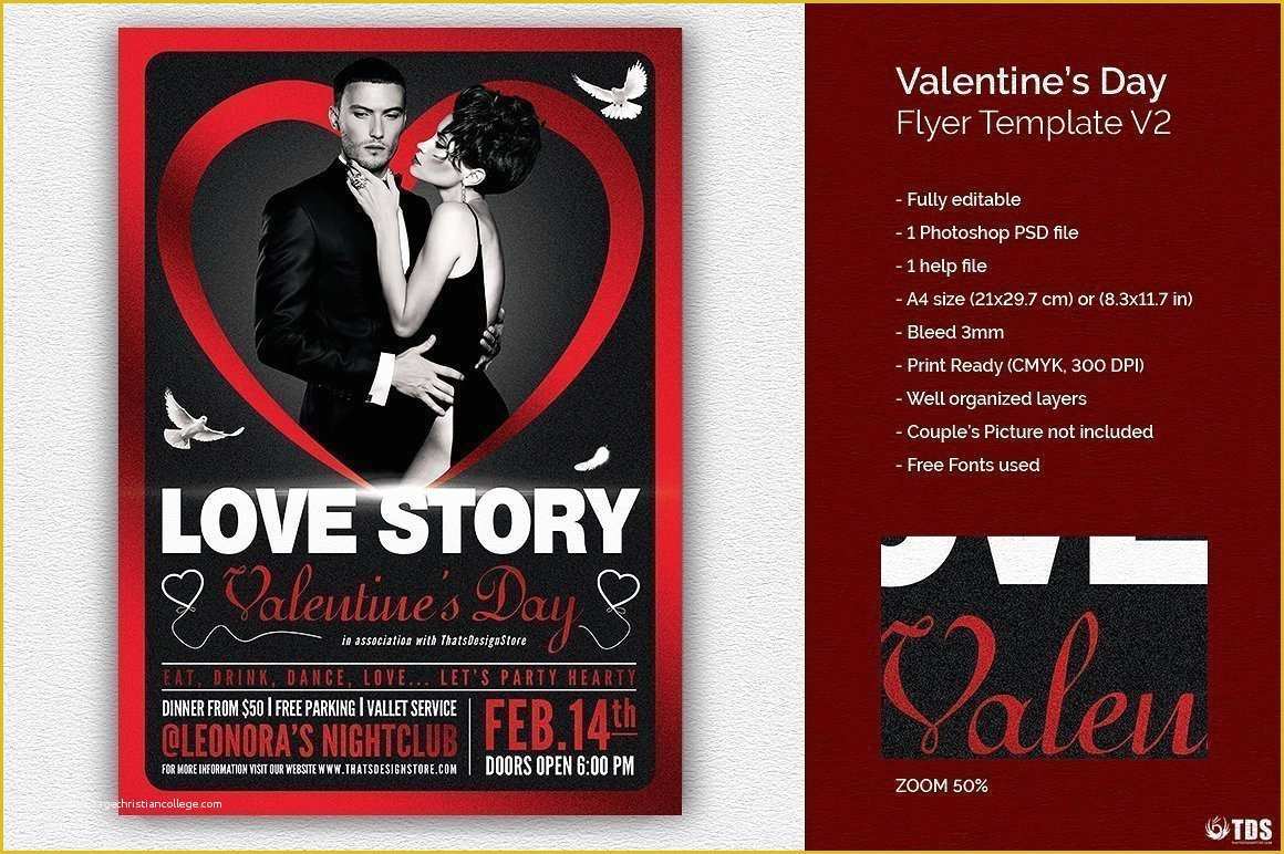 Valentine Flyer Template Free Of Valentine S Flyer Template Design for Shop