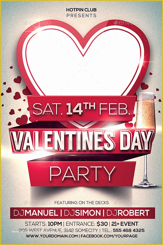 Valentine Flyer Template Free Of Valentines Day Club Party Flyer Templates