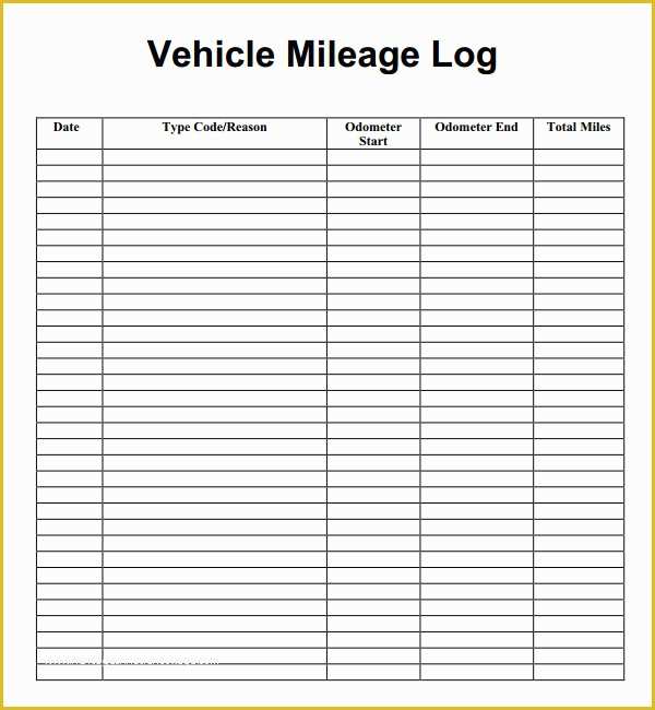 Vehicle Mileage Log Template Free Of 13 Sample Mileage Log Templates to Download