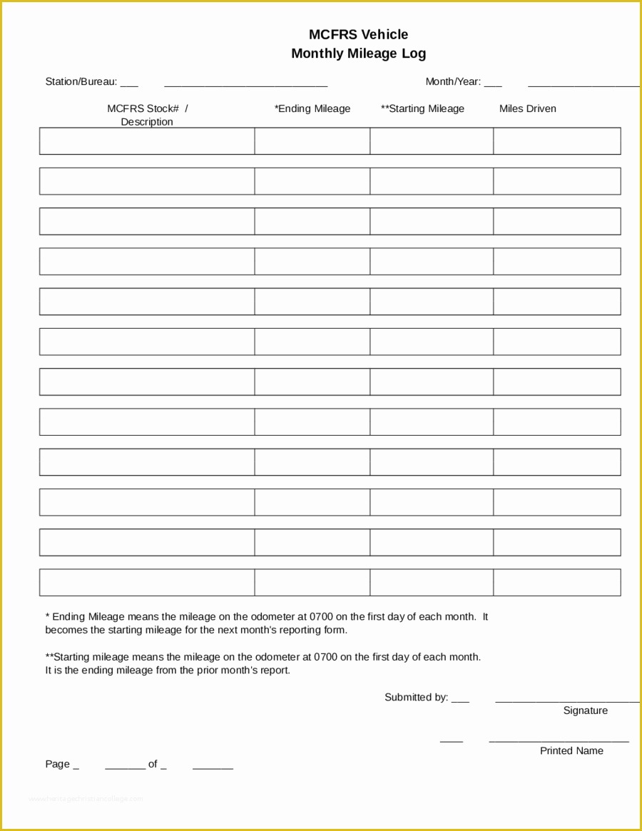 Vehicle Mileage Log Template Free Of 2019 Mileage Log Fillable Printable Pdf & forms