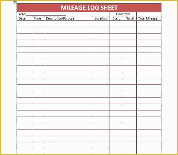 Vehicle Mileage Log Template Free Of 30 Printable Mileage Log Templates Free Template Lab