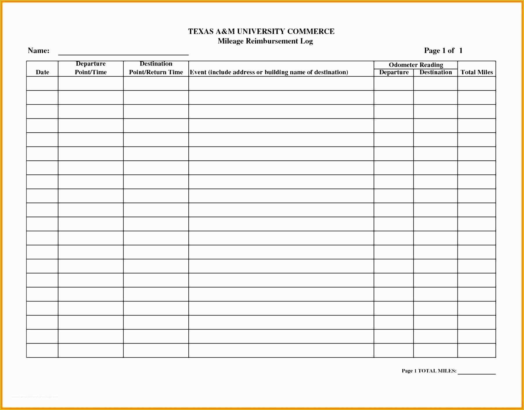 Vehicle Mileage Log Template Free Of 4 Vehicle Mileage Log Template In Pdf Sampletemplatess