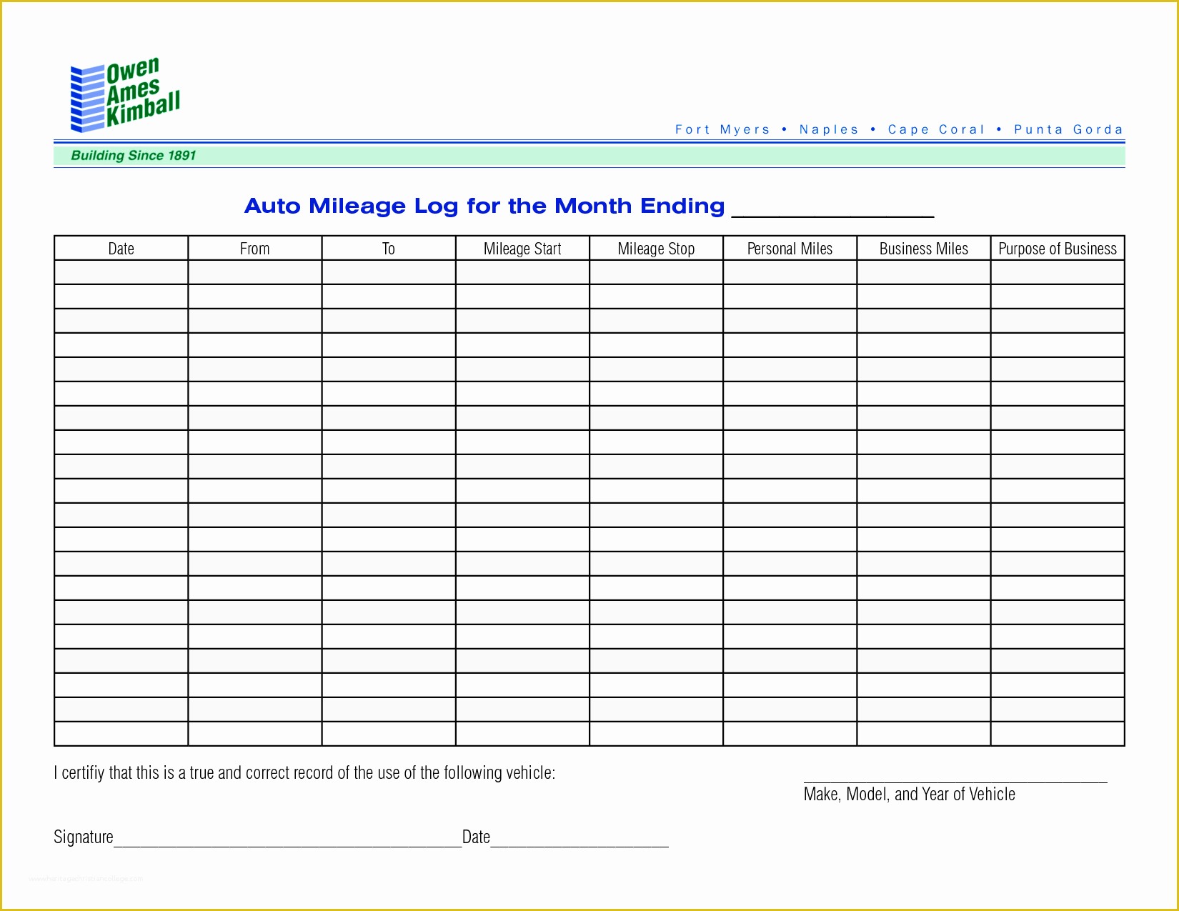 Vehicle Mileage Log Template Free Of 8 Best Of Monthly Mileage Log Template Printable