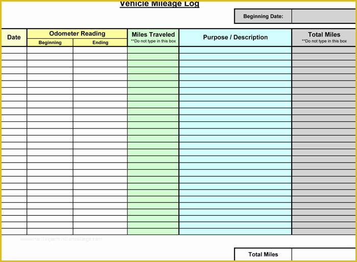 Vehicle Mileage Log Template Free Of 8 Mileage Log Templates to Keep Your Mileage On Track