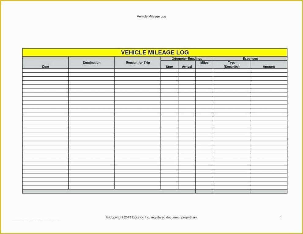 Vehicle Mileage Log Template Free Of Free Printable Gas Mileage Log From Sheet Templates for