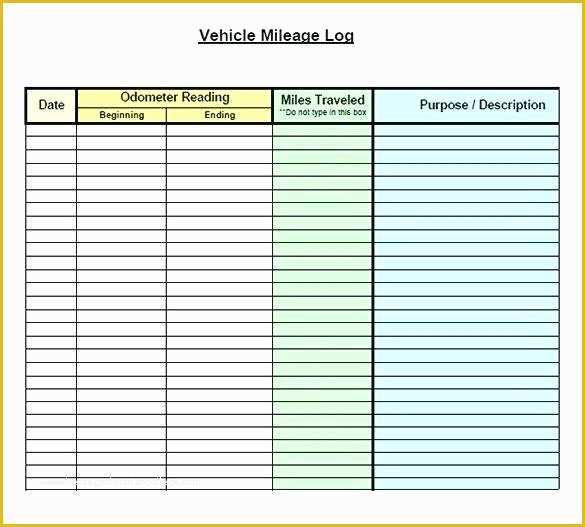 Vehicle Mileage Log Template Free Of Free Vehicle Car Mileage Log form Simple android Template