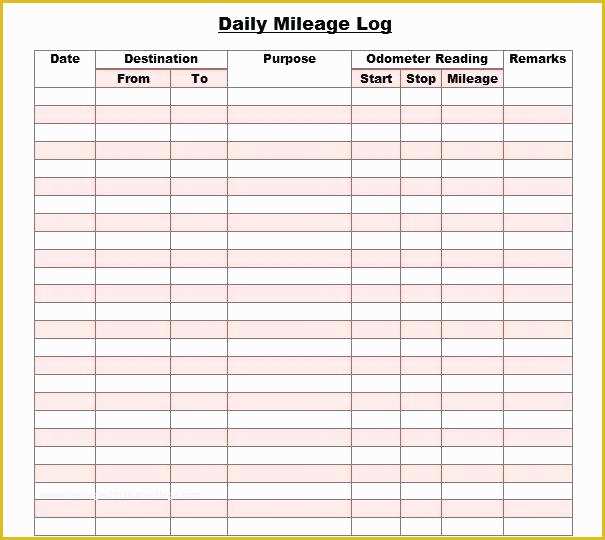 Vehicle Mileage Log Template Free Of Free Vehicle Car Mileage Log form Simple android Template