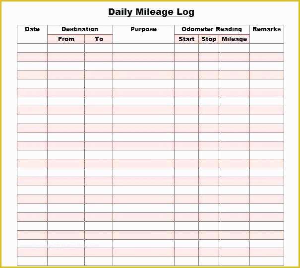 Vehicle Mileage Log Template Free Of Free Vehicle Car Mileage Log form Simple android Template