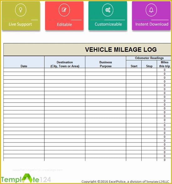 Vehicle Mileage Log Template Free Of Vehicle Mileage Log Template Excel